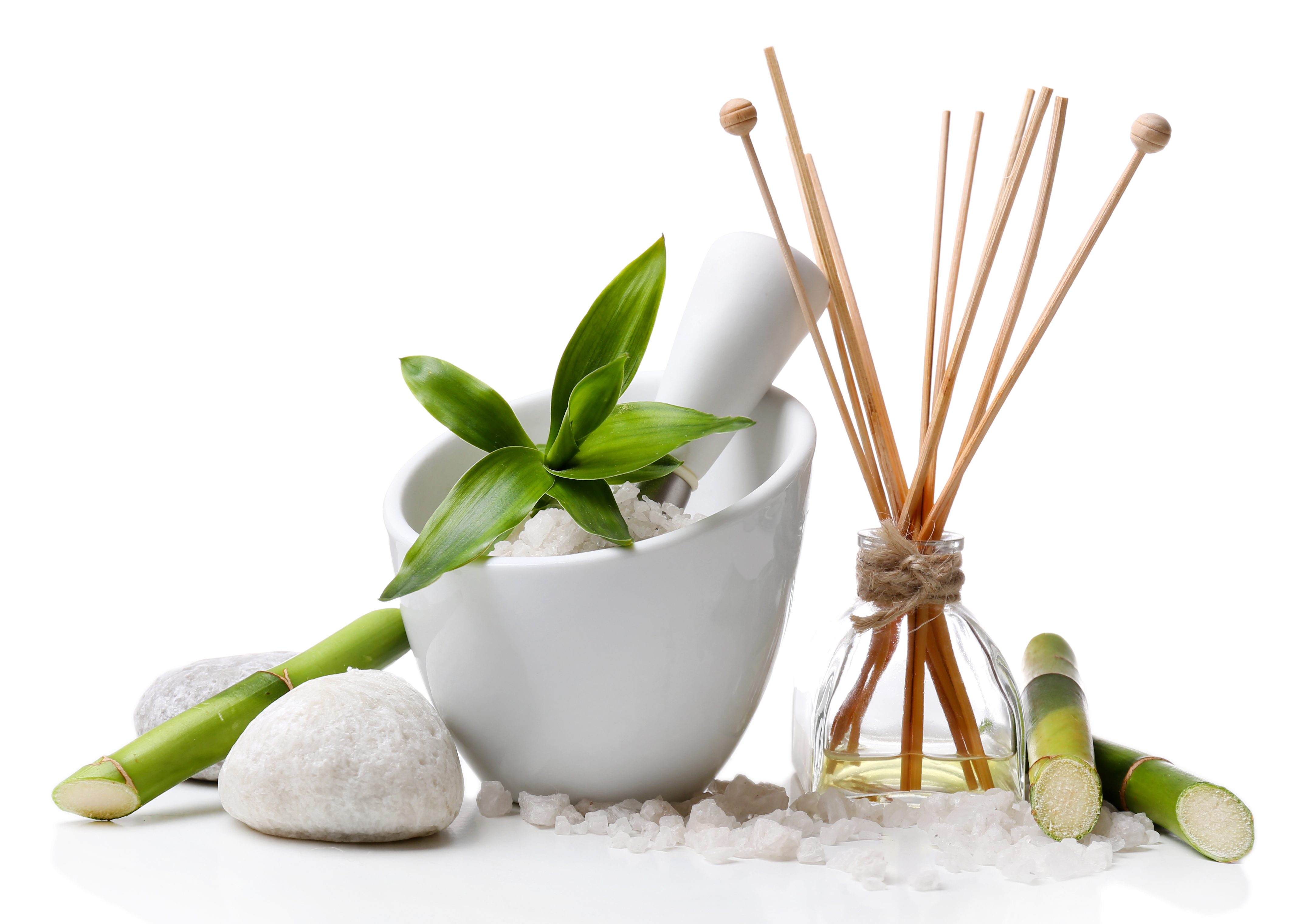 Spa setting isolated on white